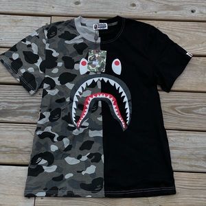 Bape Men’s Shark Camo Solid T Shirt